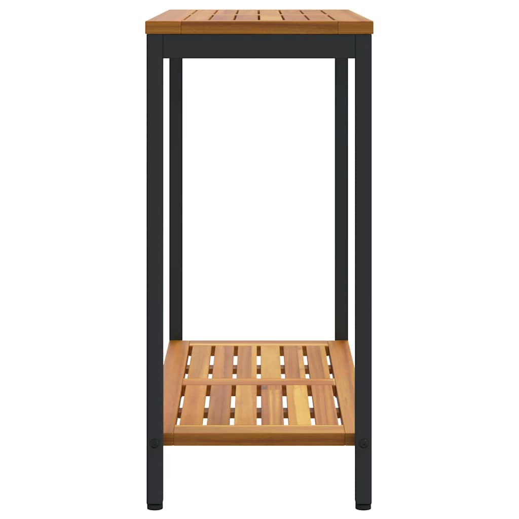 vidaXL Tisch für Outdoor Natürlich und Schwarz 80 x 35 x 75 cm