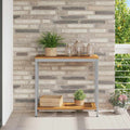 vidaXL Tisch für Outdoor mit Regal Natürlich und Grau 80 x 35 x 75 cm