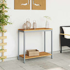 vidaXL Tisch für Outdoor mit Regal Natürlich und Grau 80 x 35 x 75 cm