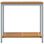 vidaXL Tisch für Outdoor mit Regal Natürlich und Grau 80 x 35 x 75 cm