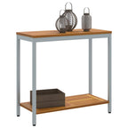 vidaXL Tisch für Outdoor mit Regal Natürlich und Grau 80 x 35 x 75 cm
