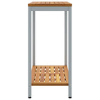 vidaXL Tisch für Outdoor mit Regal Natürlich und Grau 80 x 35 x 75 cm