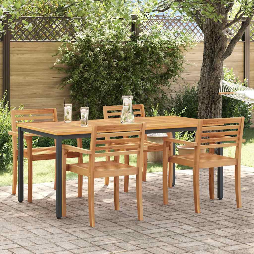 vidaXL Tisch für Outdoor Natürlich und Schwarz 80 x 35 x 75 cm