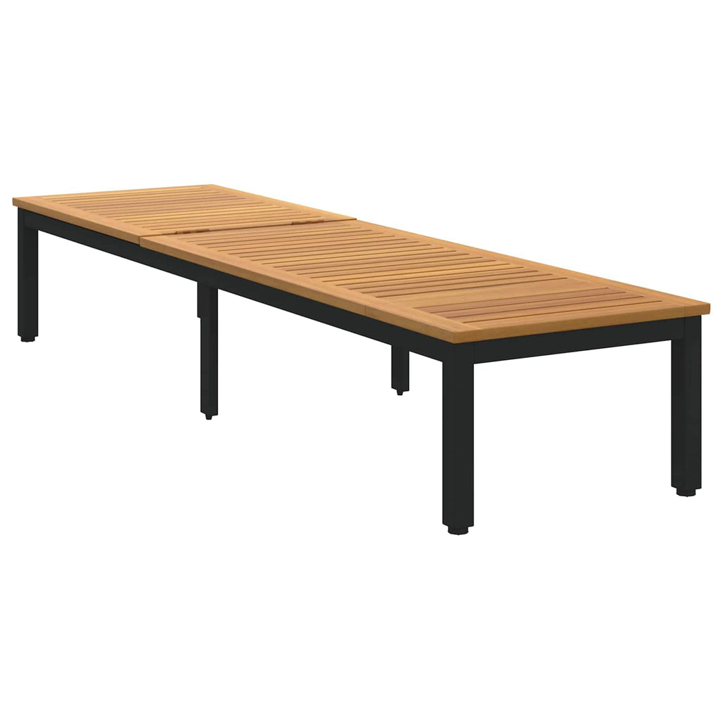 vidaXL Sonnenliege Schwarz 200 x 55 x 35 cm Massivholz Akazie
