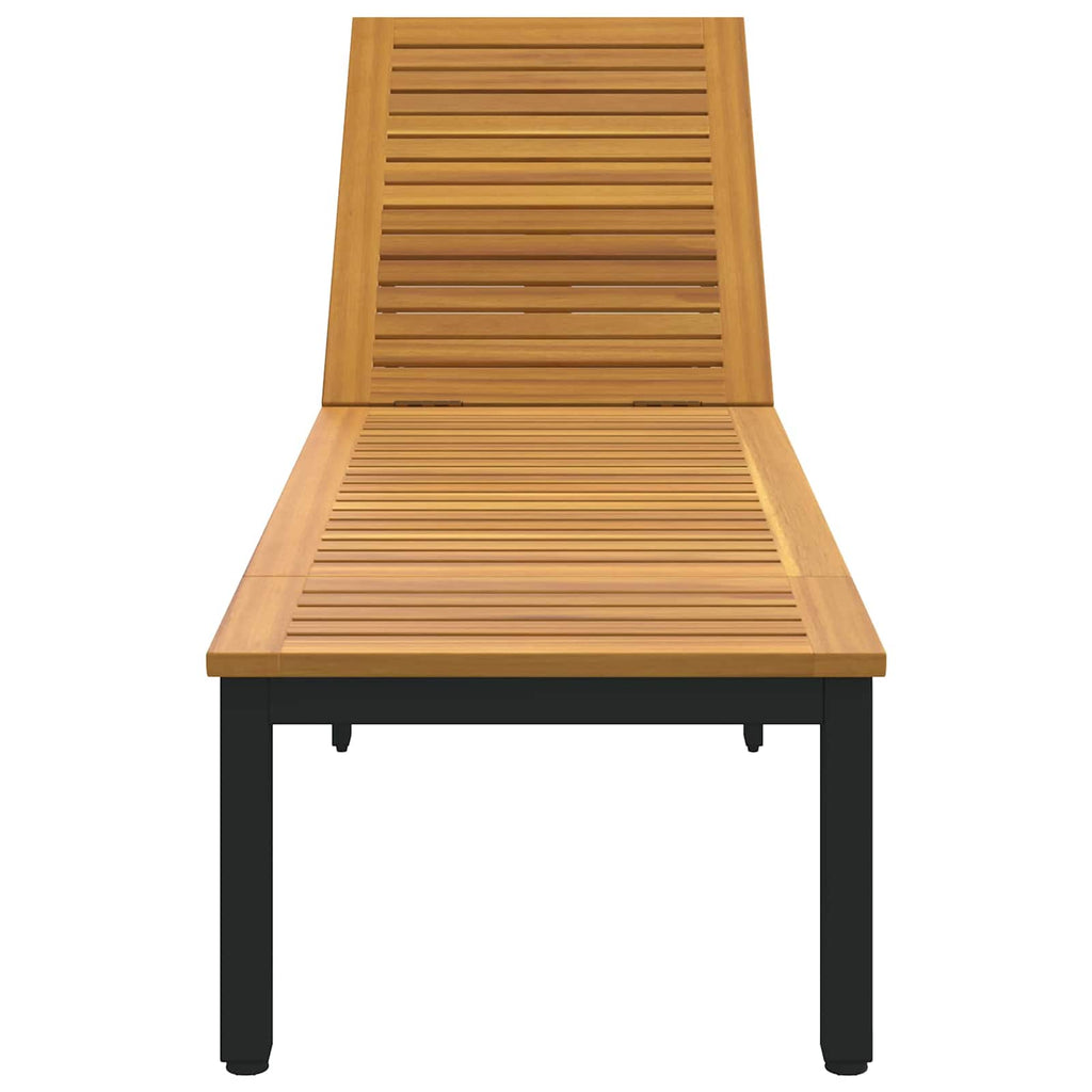 vidaXL Sonnenliege Schwarz 200 x 55 x 35 cm Massivholz Akazie