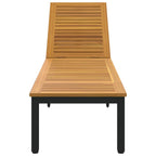 vidaXL Sonnenliege Schwarz 200 x 55 x 35 cm Massivholz Akazie