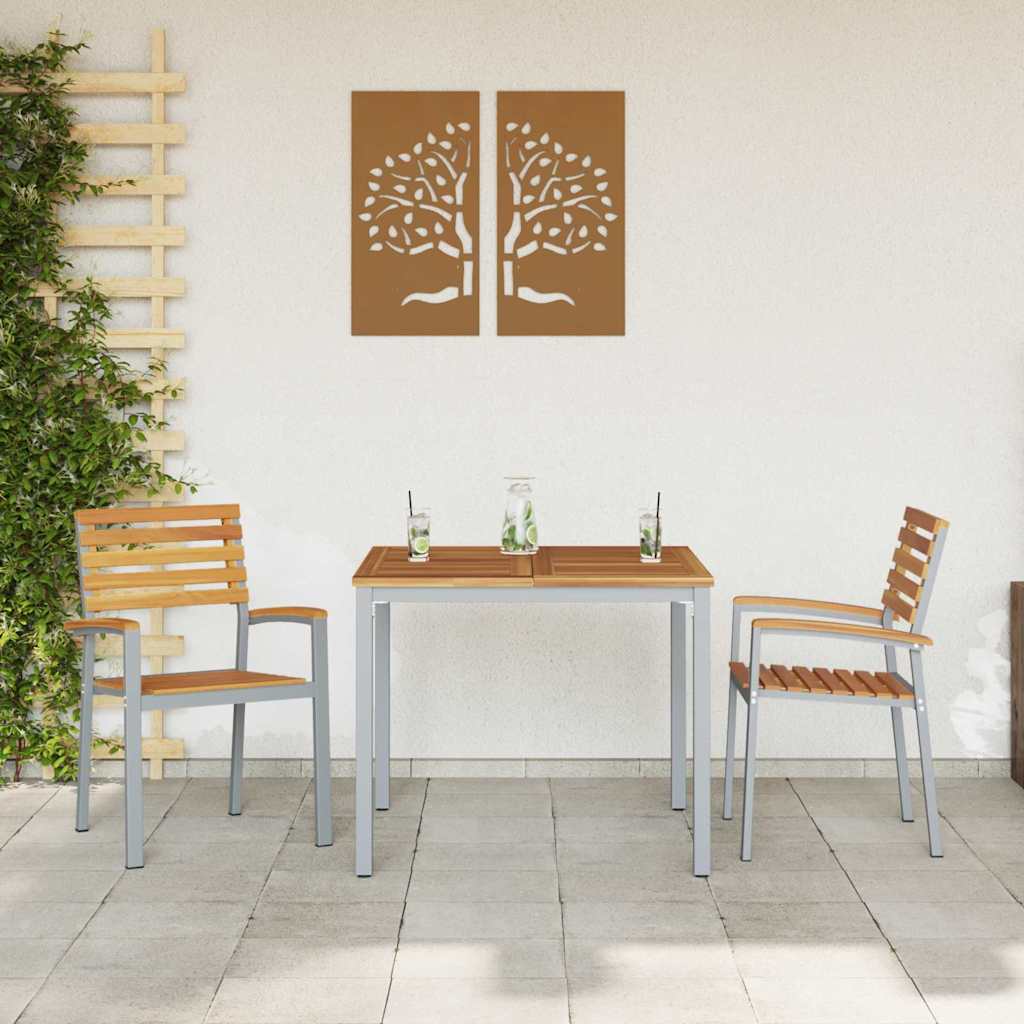 vidaXL Gartenstuhl 2 pcs Braun 56 x 57 x 87 cm Massivholz Akazie