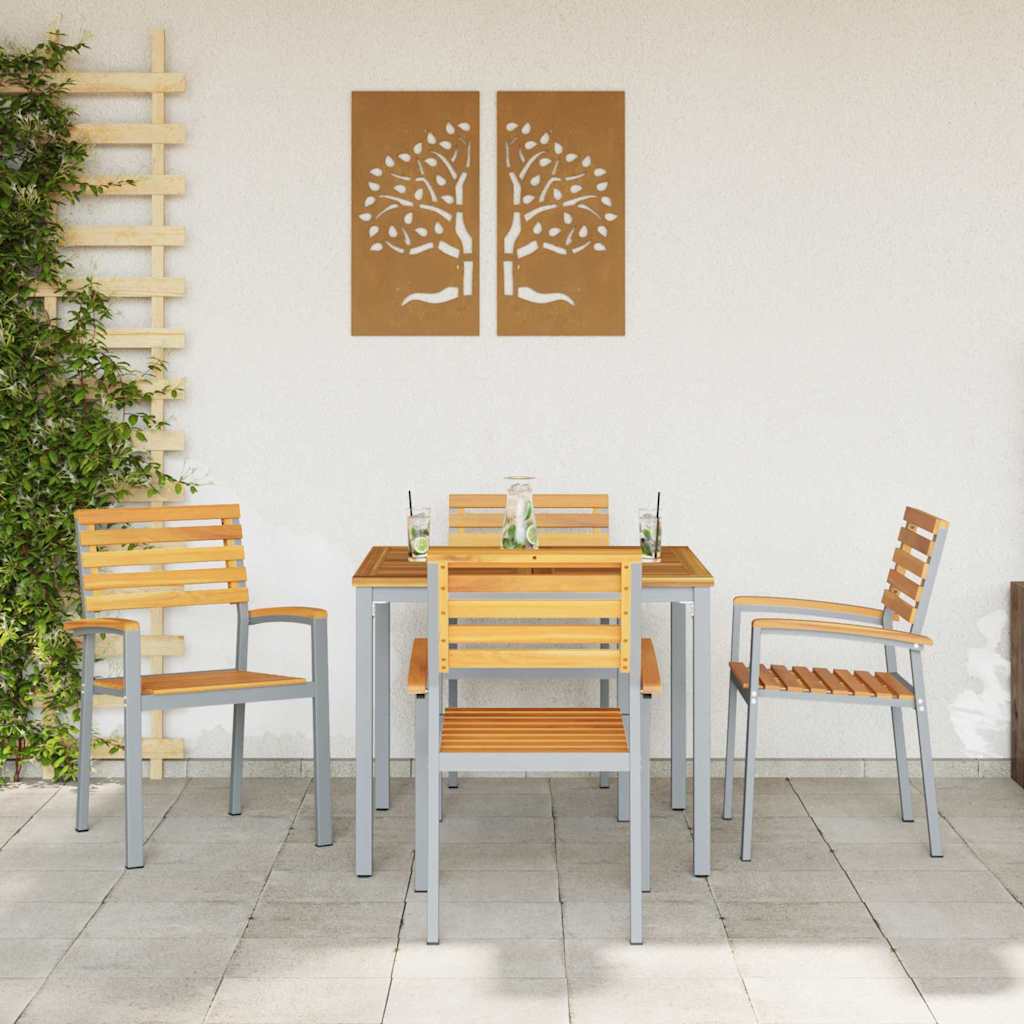 vidaXL Gartenstuhl 4 pcs Braun 56 x 57 x 87 cm Massivholz Akazie