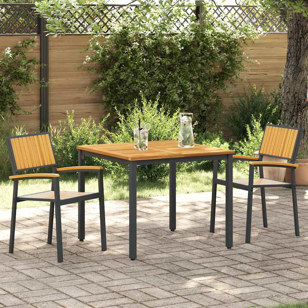 vidaXL Stapelstuhl 2 pcs Braun 56 x 57 x 87 cm Massivholz Akazie