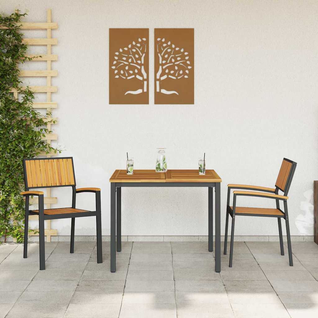 vidaXL Stapelstuhl 2 pcs Braun 56 x 57 x 87 cm Massivholz Akazie