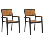 vidaXL Stapelstuhl 2 pcs Braun 56 x 57 x 87 cm Massivholz Akazie