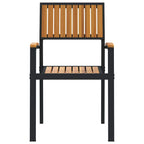 vidaXL Stapelstuhl 2 pcs Braun 56 x 57 x 87 cm Massivholz Akazie