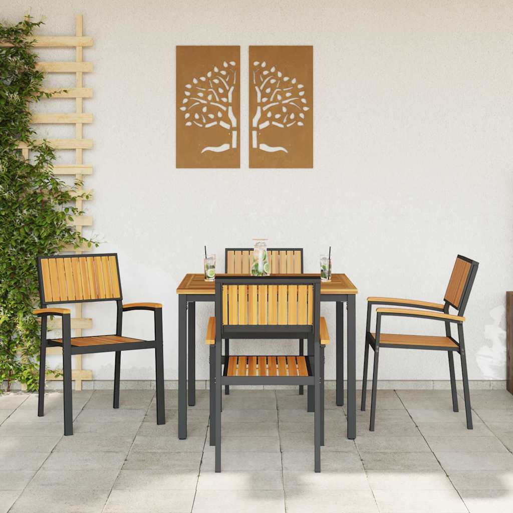 vidaXL Stapelstuhl 4 pcs Braun 56 x 57 x 87 cm Massivholz Akazie