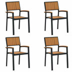 vidaXL Stapelstuhl 4 pcs Braun 56 x 57 x 87 cm Massivholz Akazie