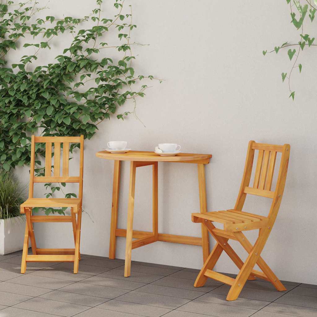 vidaXL Außen Bistro-Stühle mit Kissen 2 pcs Massivholz Akazie