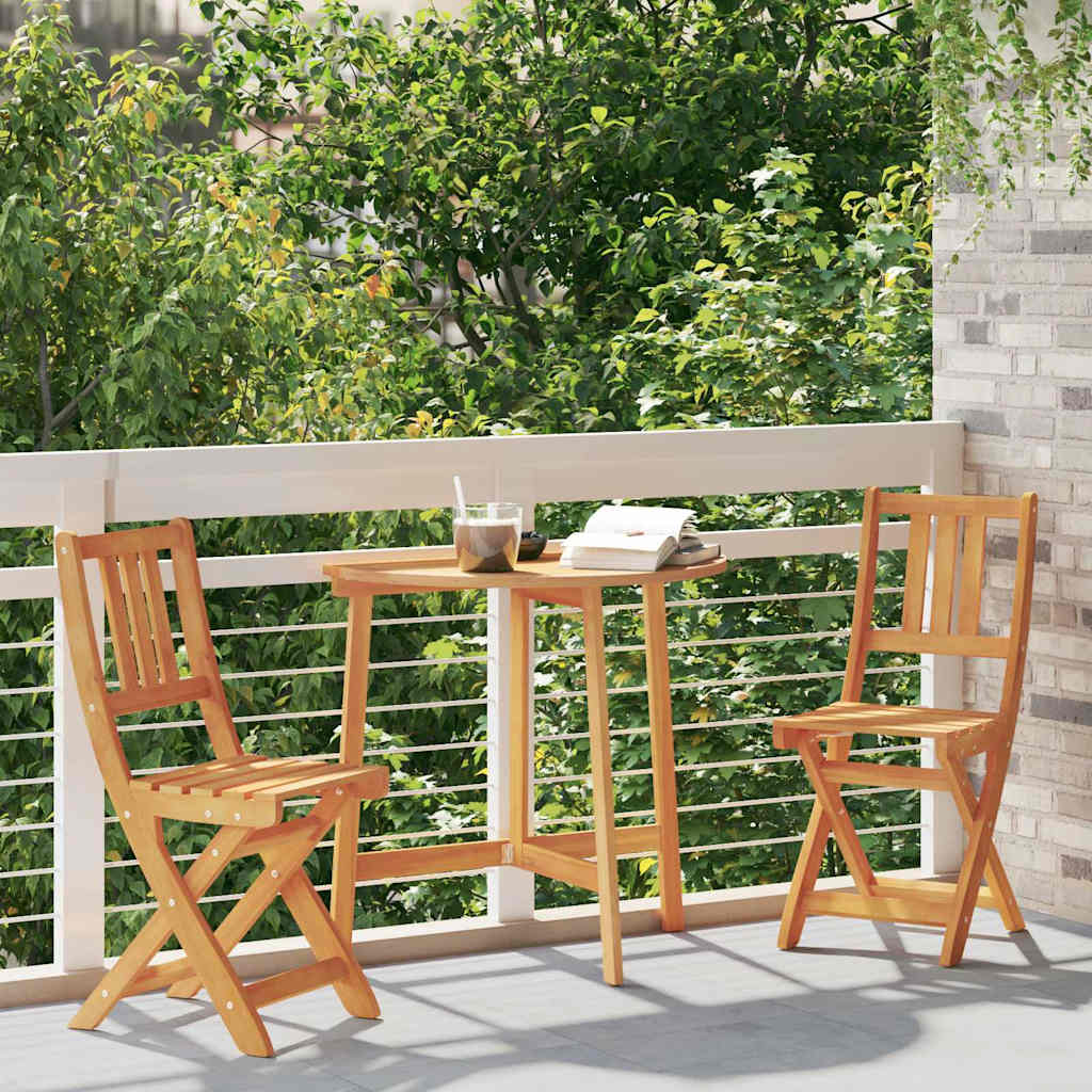 vidaXL Außen Bistro-Stühle mit Kissen 2 pcs Massivholz Akazie