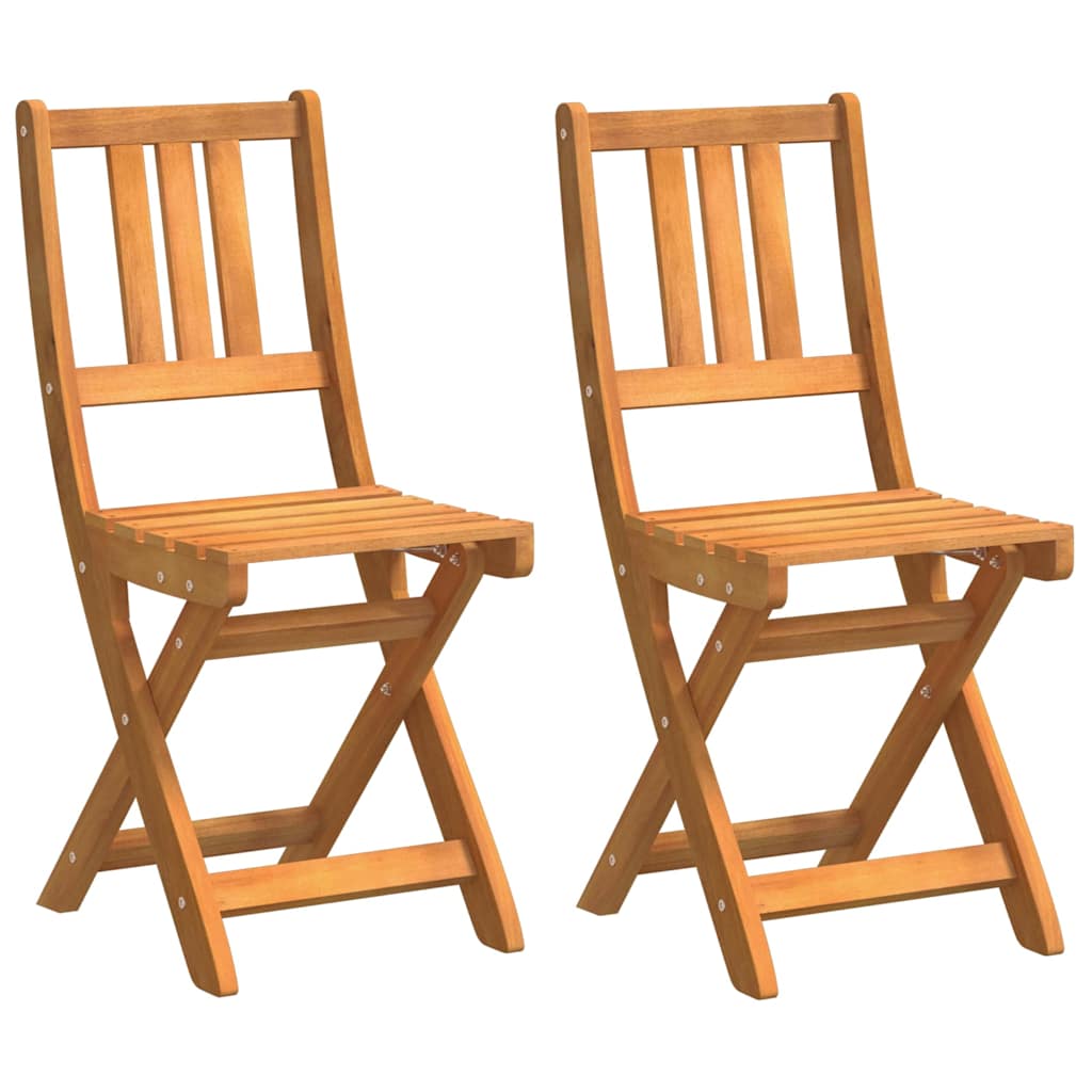 vidaXL Außen Bistro-Stühle mit Kissen 2 pcs Massivholz Akazie