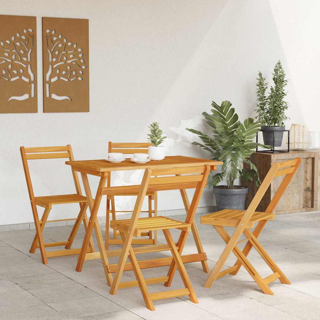 vidaXL Bistrogarnitur 5 pcs Öl-Natur Massivholz Akazie