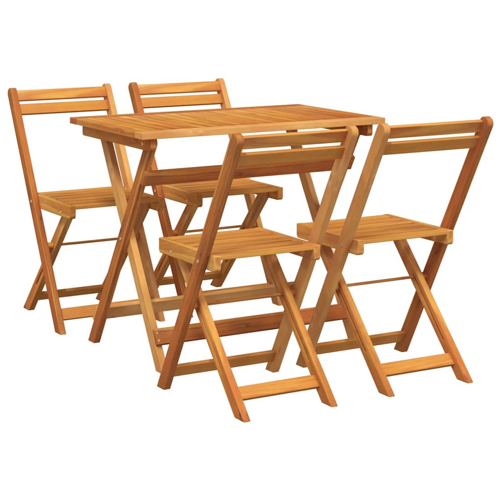 vidaXL Bistrogarnitur 5 pcs Öl-Natur Massivholz Akazie