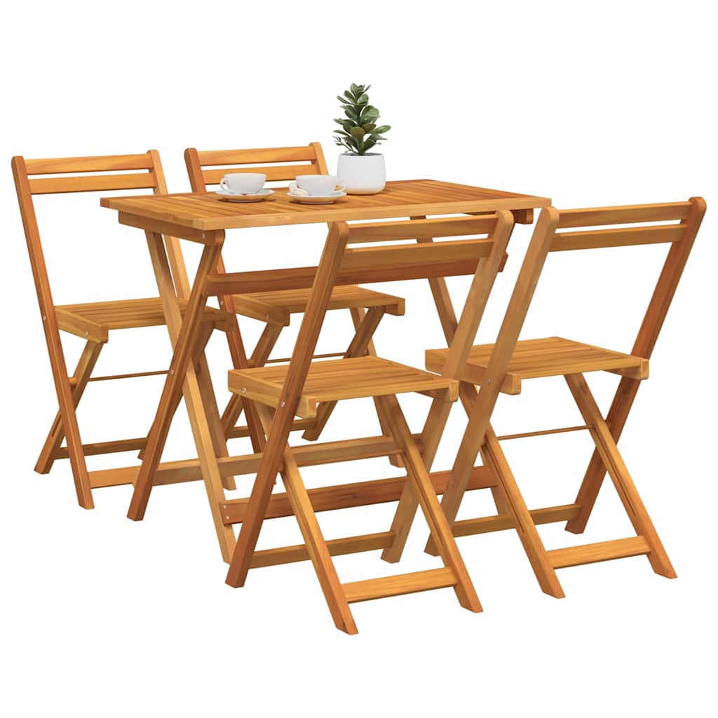 vidaXL Bistrogarnitur 5 pcs Öl-Natur Massivholz Akazie