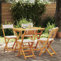 vidaXL Bistrogarnitur mit Kissen 5 pcs Öl-Natur Massivholz Akazie