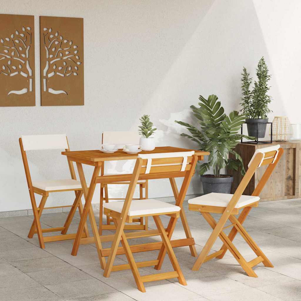 vidaXL Bistrogarnitur mit Kissen 5 pcs Öl-Natur Massivholz Akazie