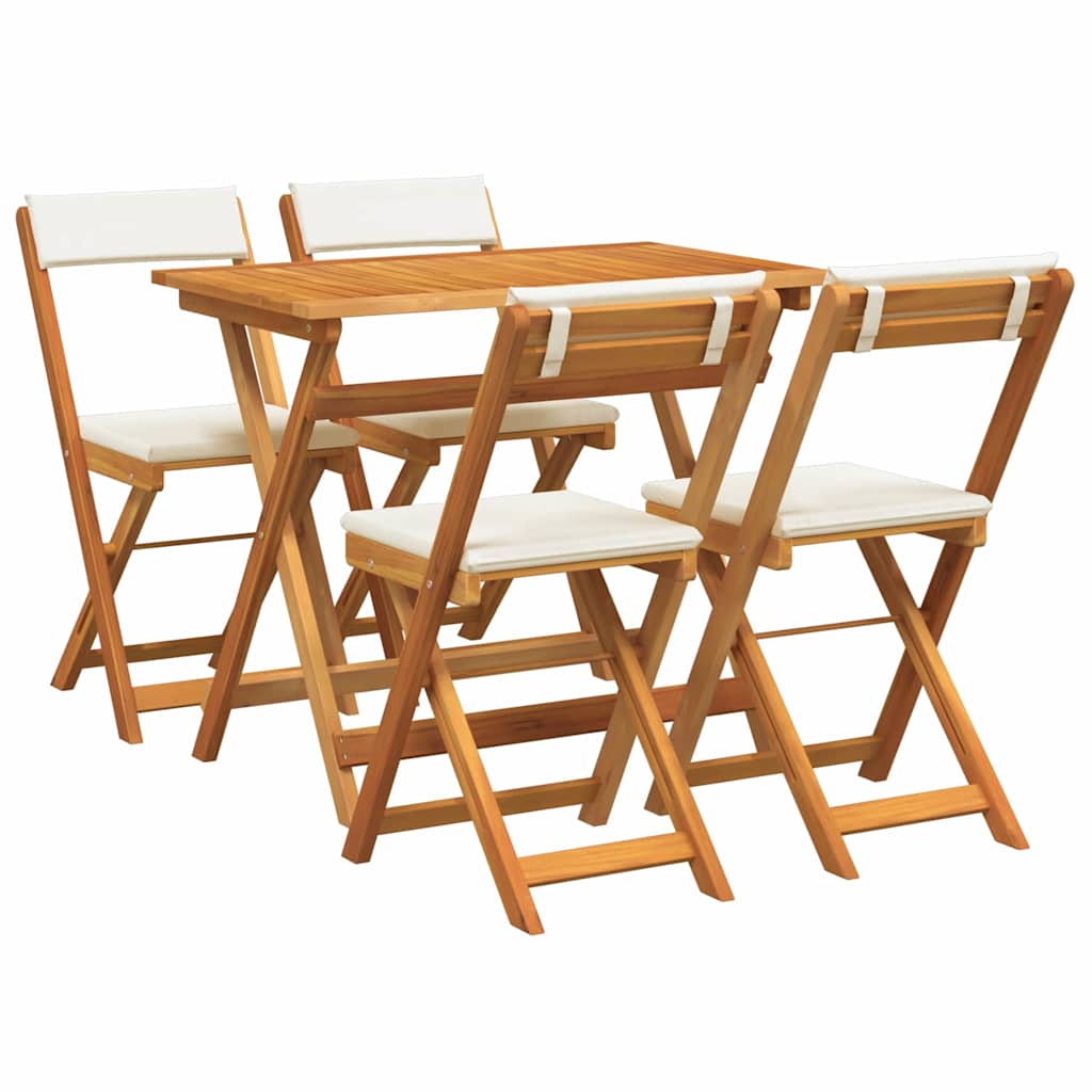 vidaXL Bistrogarnitur mit Kissen 5 pcs Öl-Natur Massivholz Akazie
