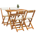 vidaXL Bistrogarnitur mit Kissen 5 pcs Öl-Natur Massivholz Akazie