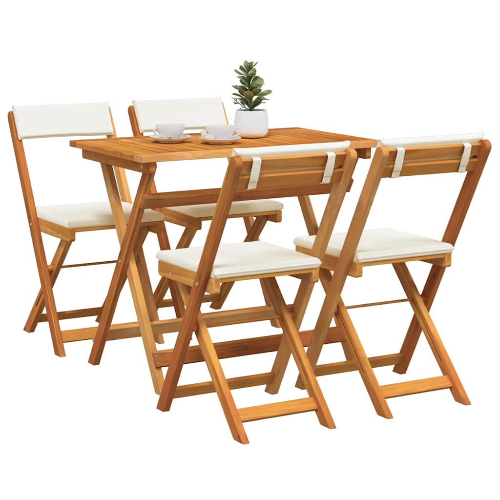 vidaXL Bistrogarnitur mit Kissen 5 pcs Öl-Natur Massivholz Akazie