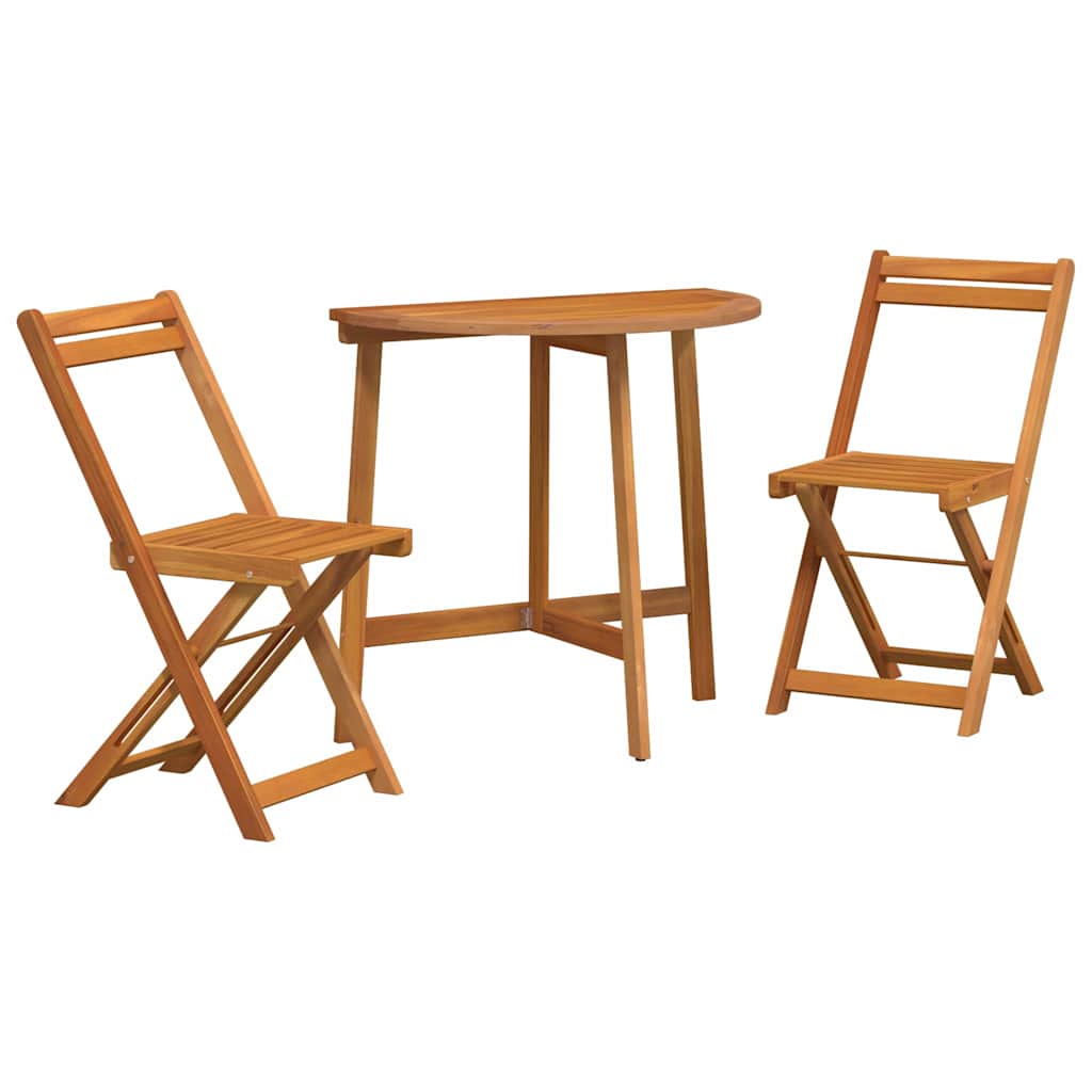 vidaXL Bistrogarnitur 3 pcs Öl-Natur Massivholz Akazie
