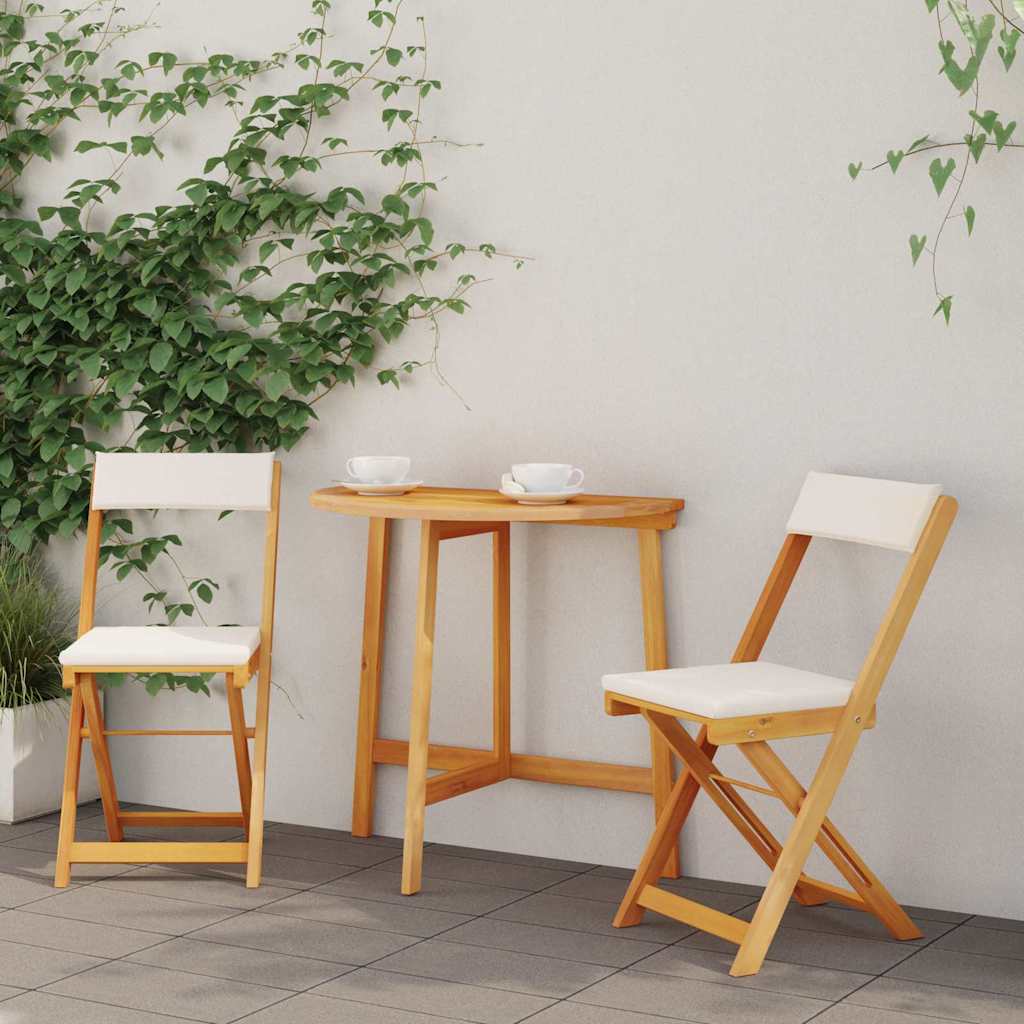 vidaXL Bistrogarnitur mit Kissen 3 pcs Öl-Natur Massivholz Akazie
