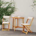 vidaXL Bistrogarnitur mit Kissen 3 pcs Öl-Natur Massivholz Akazie