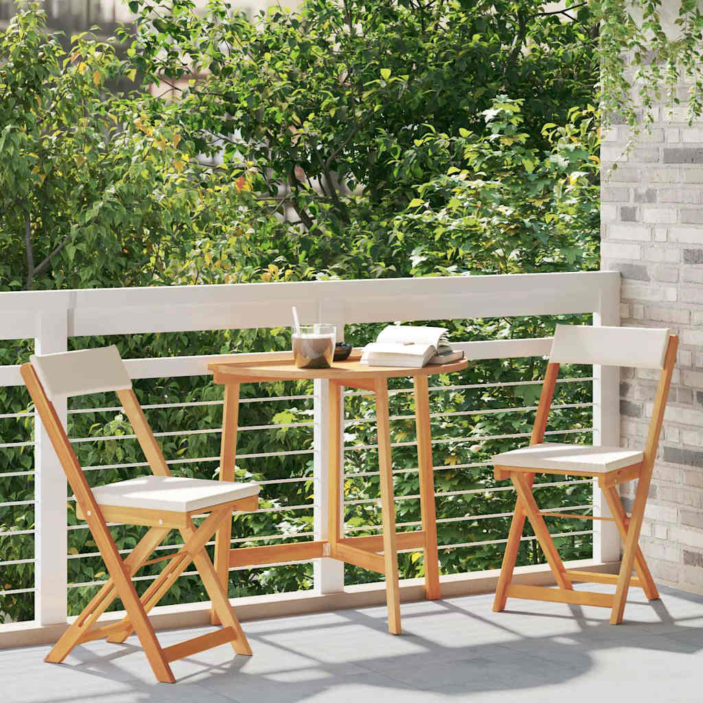 vidaXL Bistrogarnitur mit Kissen 3 pcs Öl-Natur Massivholz Akazie