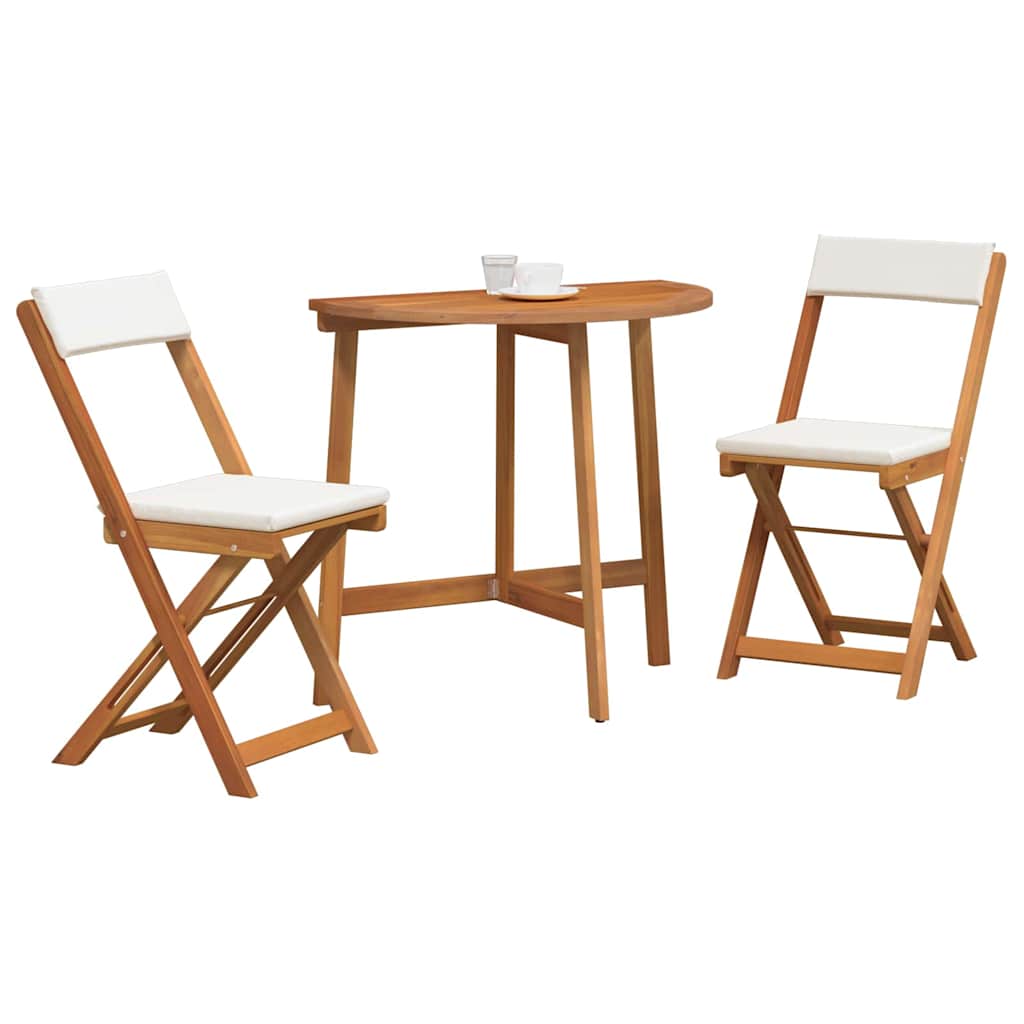 vidaXL Bistrogarnitur mit Kissen 3 pcs Öl-Natur Massivholz Akazie