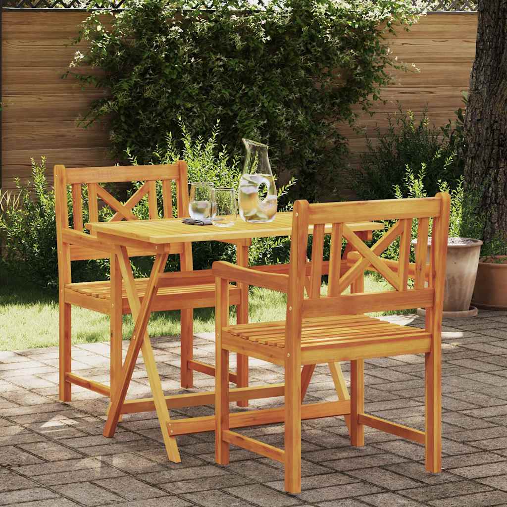 vidaXL Gartenstühle 2 pcs Natur Massives Akazienholz