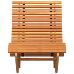 vidaXL Liege 2-Person 2 pcs Braun 154 x 60 x 74 cm Massivholz Akazie
