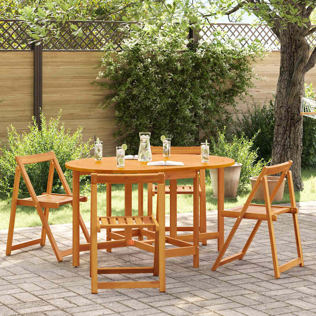 vidaXL Gartentisch 5 pcs Braun Massivholz Akazie