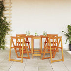 vidaXL Gartentisch 5 pcs Braun Massivholz Akazie