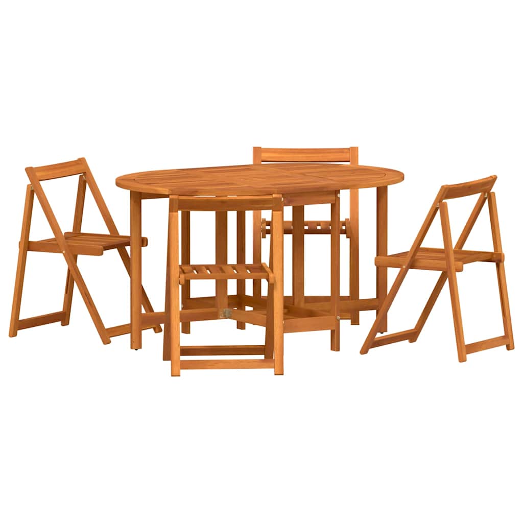 vidaXL Gartentisch 5 pcs Braun Massivholz Akazie