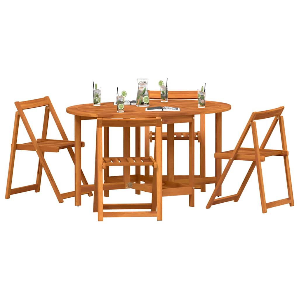 vidaXL Gartentisch 5 pcs Braun Massivholz Akazie