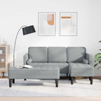 vidaXL Sofa Set mit Kissen 2 pcs Hellgrau Polyester
