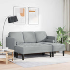 vidaXL Sofa Set mit Kissen 2 pcs Hellgrau Polyester