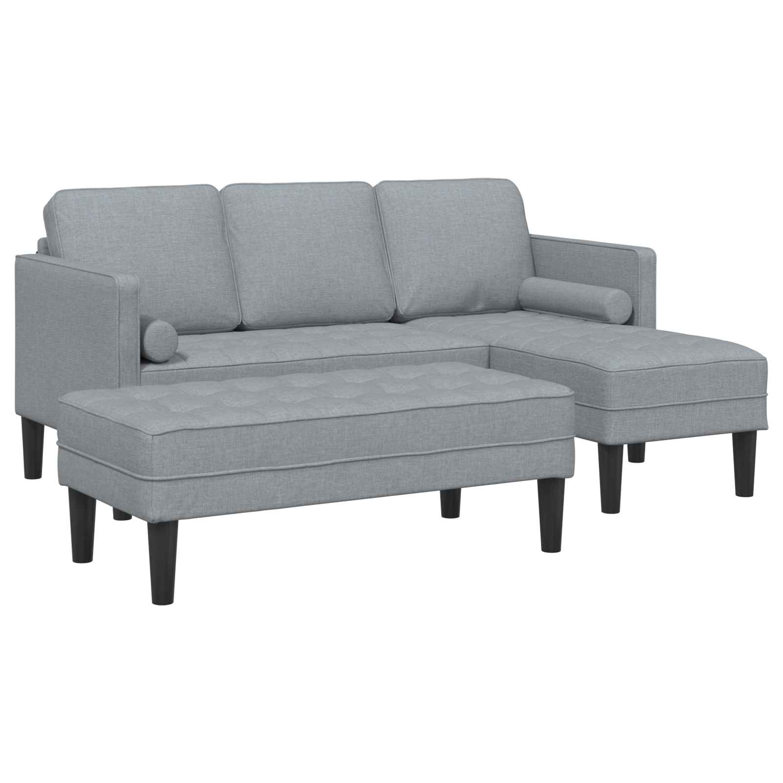 vidaXL Sofa Set mit Kissen 2 pcs Hellgrau Polyester