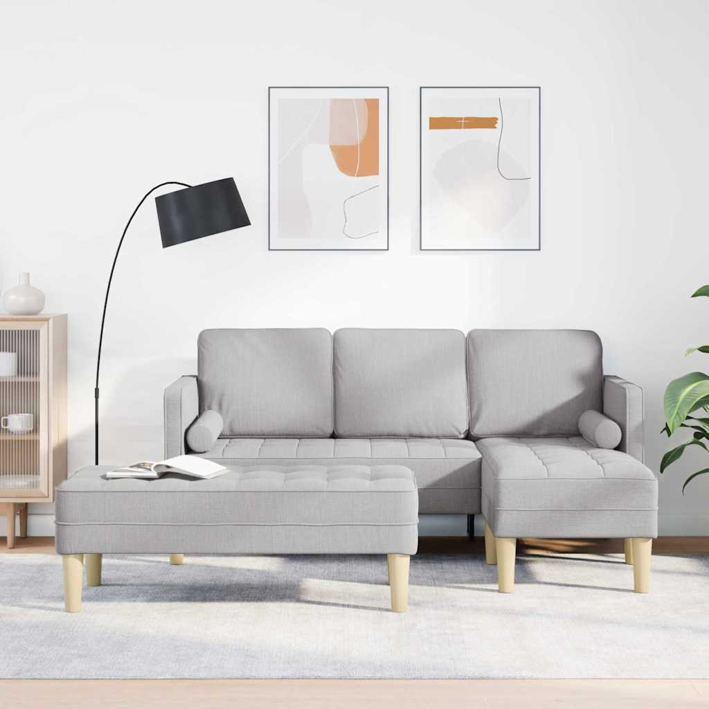 vidaXL Sofa Set 2 pcs Wolkengrau 173 x 131 x 67 cm Polyester