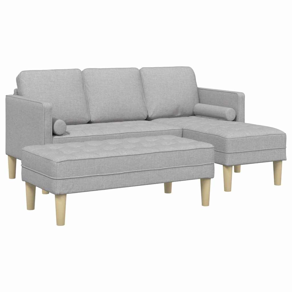 vidaXL Sofa Set 2 pcs Wolkengrau 173 x 131 x 67 cm Polyester