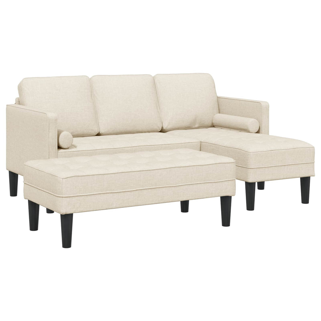 vidaXL Sofa Set mit Kissen 2 pcs Leinen Polyester