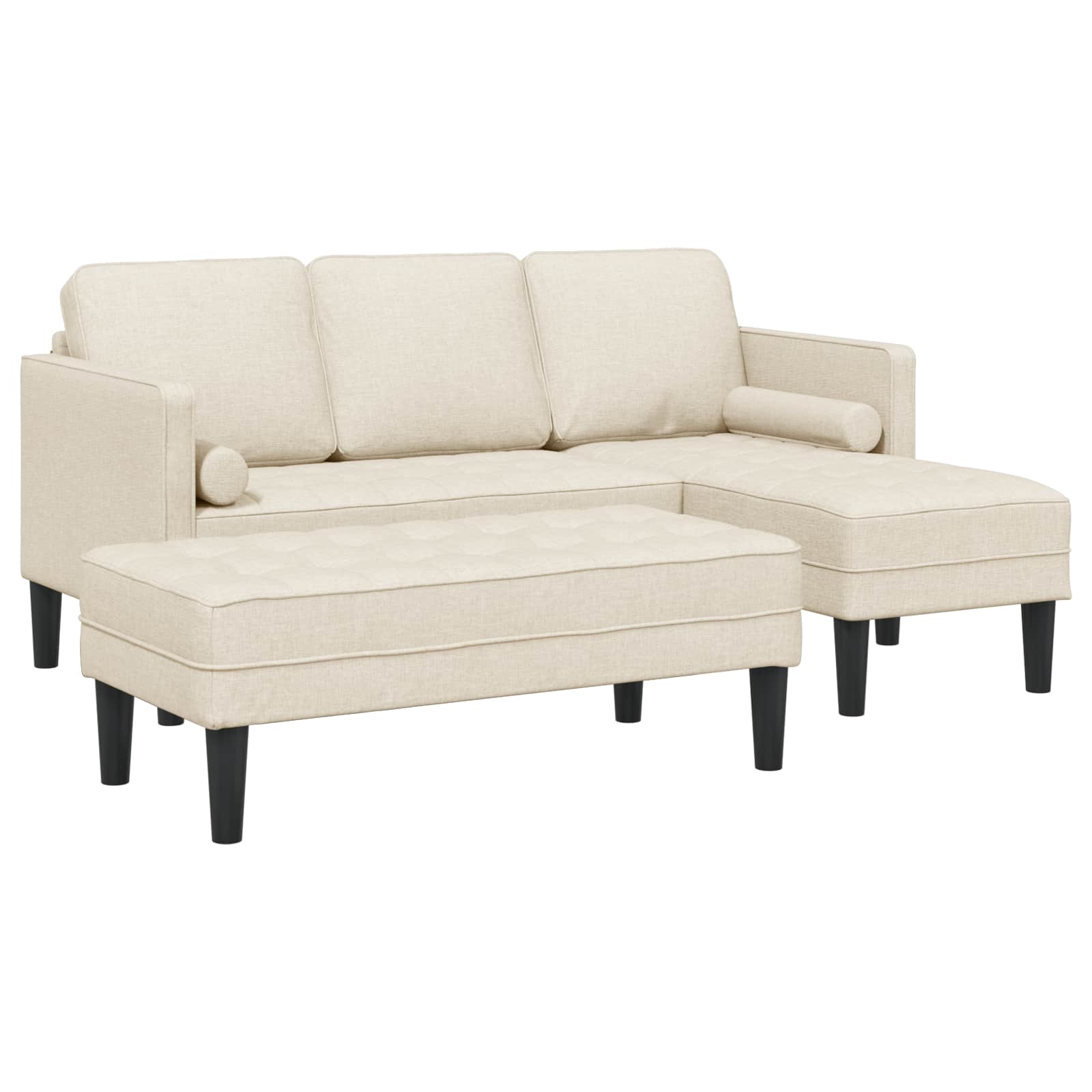 vidaXL Sofa Set mit Kissen 2 pcs Leinen Polyester