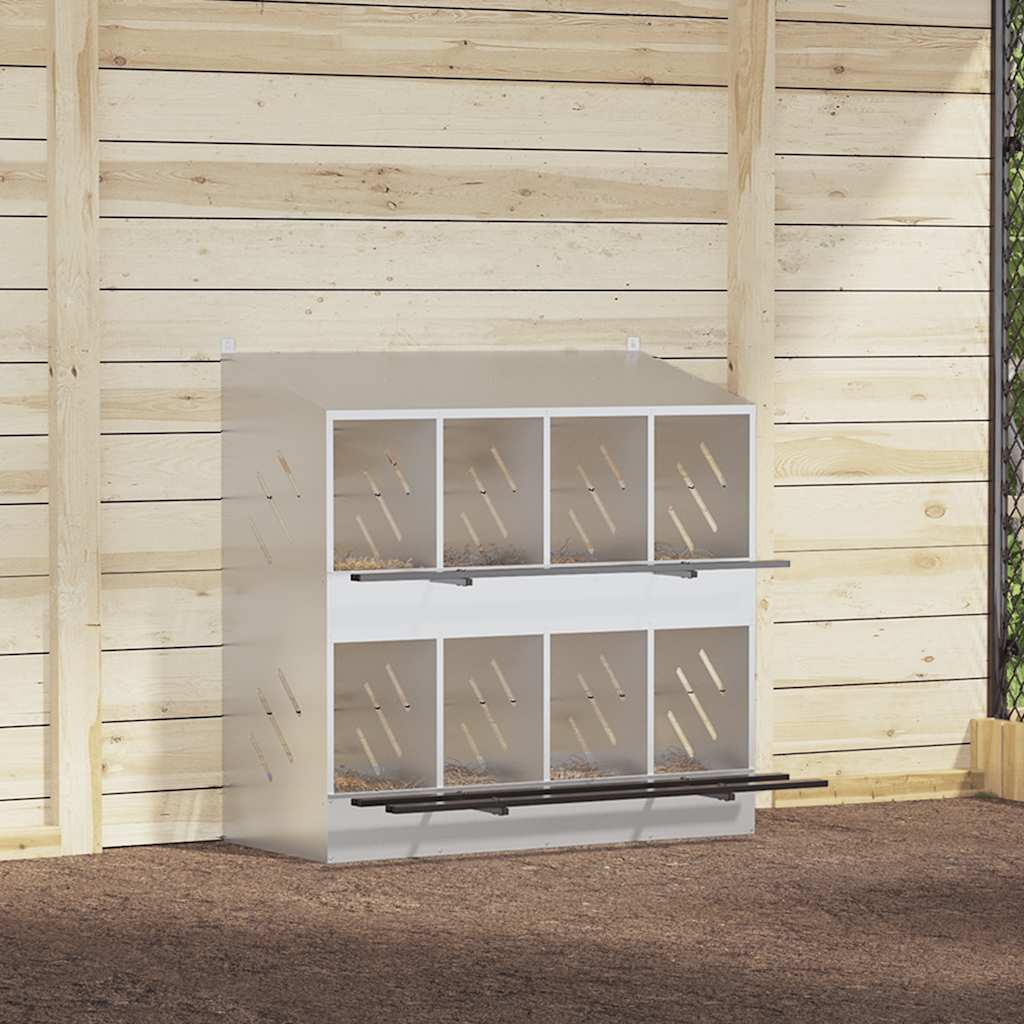 vidaXL Hühner-Nistkasten mit 8 Fächern Verzinktes Silber Metall