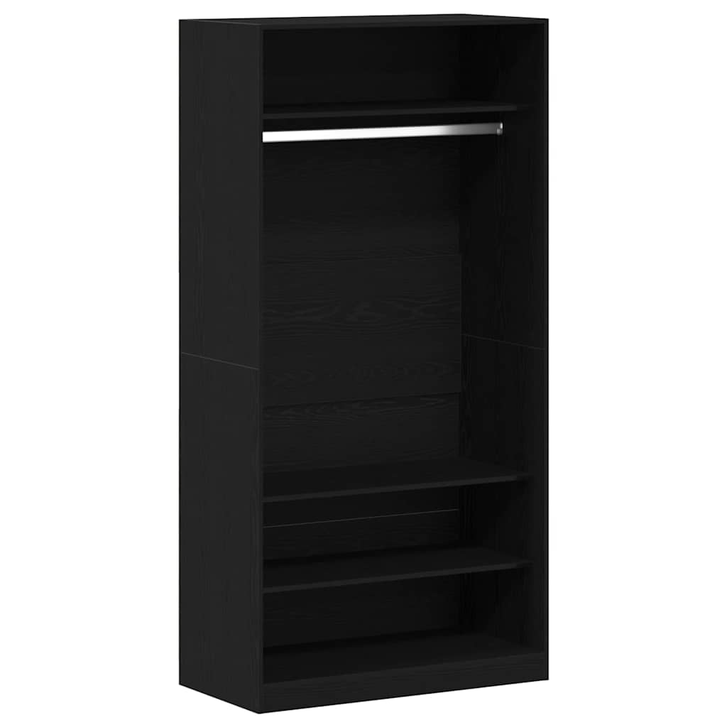 vidaXL Kleiderschrank mit Regal Schwarz Eichen-Optik 100 x 50 x 200 cm