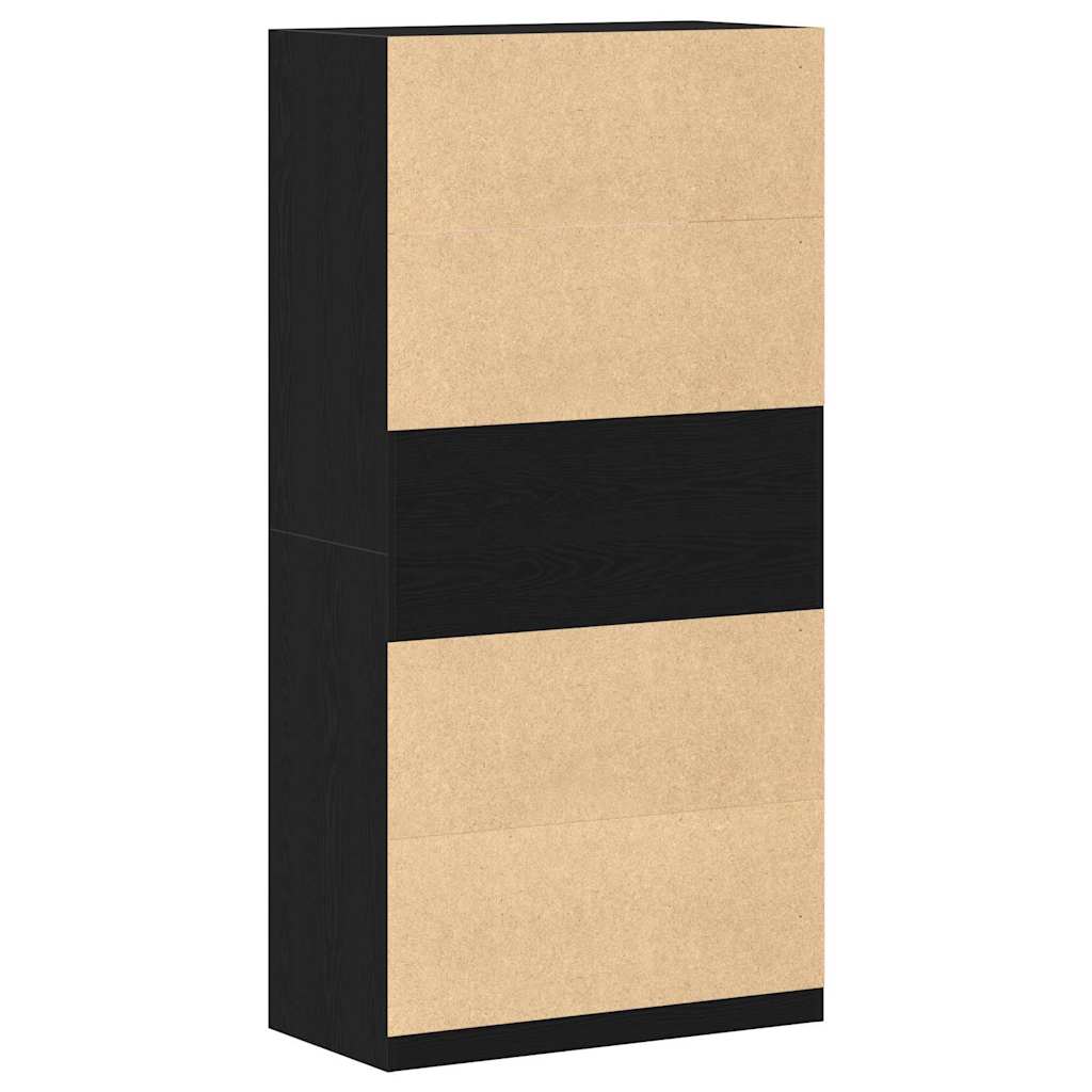 vidaXL Kleiderschrank mit Regal Schwarz Eichen-Optik 100 x 50 x 200 cm